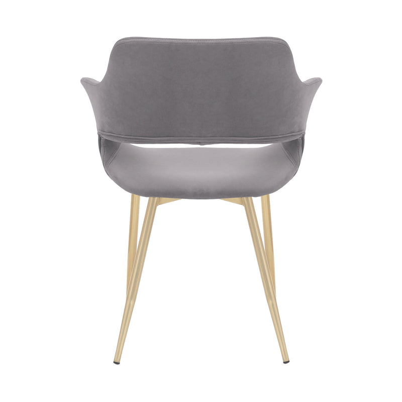 Gigi Gray Velvet Dining Room Chair with Gold Metal Legs - Set of 2 - Furniture City (CA)l