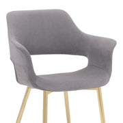 Gigi Gray Velvet Dining Room Chair with Gold Metal Legs - Set of 2 - Furniture City (CA)l