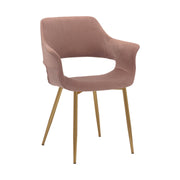 Gigi Pink Velvet Dining Room Chair with Gold Metal Legs - Set of 2 - Furniture City (CA)l