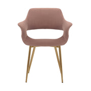 Gigi Pink Velvet Dining Room Chair with Gold Metal Legs - Set of 2 - Furniture City (CA)l
