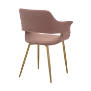 Gigi Pink Velvet Dining Room Chair with Gold Metal Legs - Set of 2 - Furniture City (CA)l