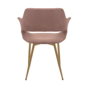 Gigi Pink Velvet Dining Room Chair with Gold Metal Legs - Set of 2 - Furniture City (CA)l