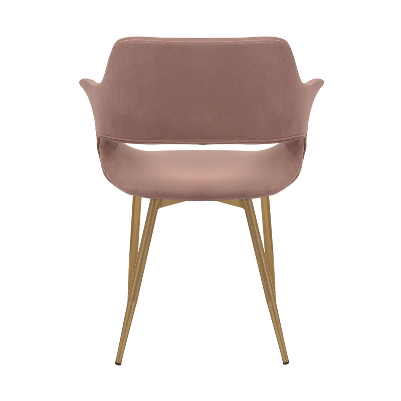 Gigi Pink Velvet Dining Room Chair with Gold Metal Legs - Set of 2 - Furniture City (CA)l