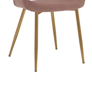 Gigi Pink Velvet Dining Room Chair with Gold Metal Legs - Set of 2 - Furniture City (CA)l