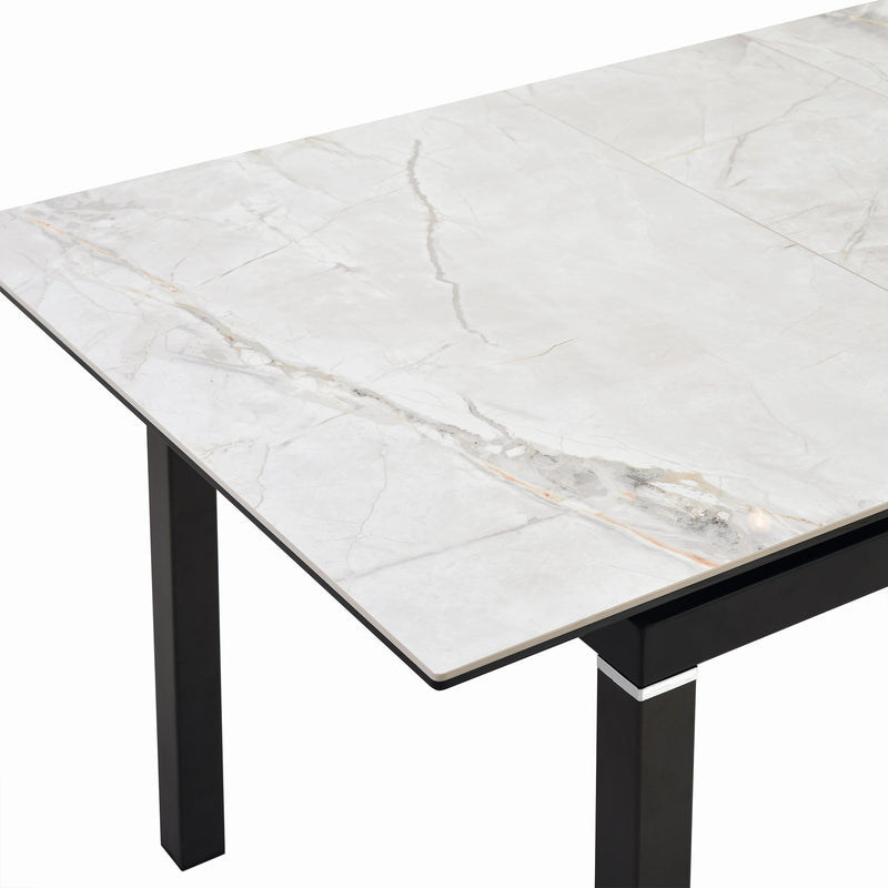 Giana Extendable Dining Table in Stone and Metal - Furniture City (CA)l