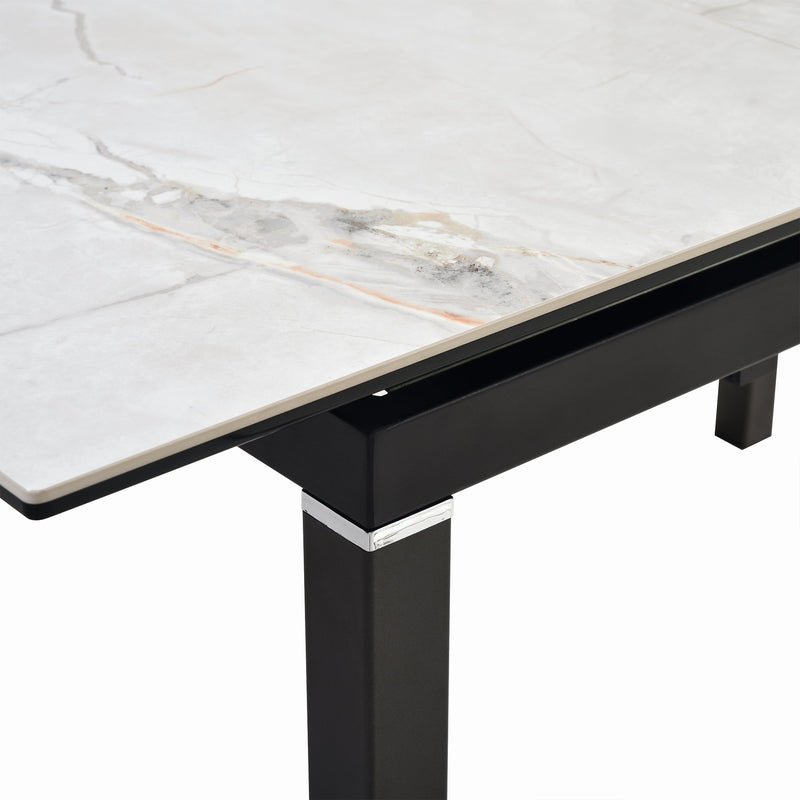 Giana Extendable Dining Table in Stone and Metal - Furniture City (CA)l