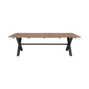 Glendora Outdoor Patio Live Edge Dining Table in Eucalyptus Wood with Black Metal Base - Furniture City (CA)l