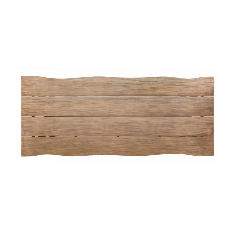 Glendora Outdoor Patio Live Edge Dining Table in Eucalyptus Wood with Black Metal Base - Furniture City (CA)l