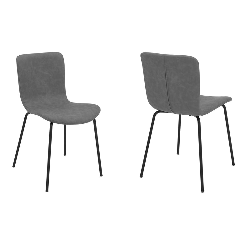 Gillian Modern Light Gray Fabric and Metal Dining Room Chairs - Set of 2 - Furniture City (CA)l