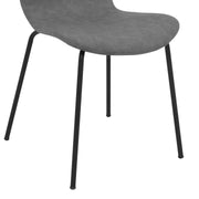 Gillian Modern Light Gray Fabric and Metal Dining Room Chairs - Set of 2 - Furniture City (CA)l