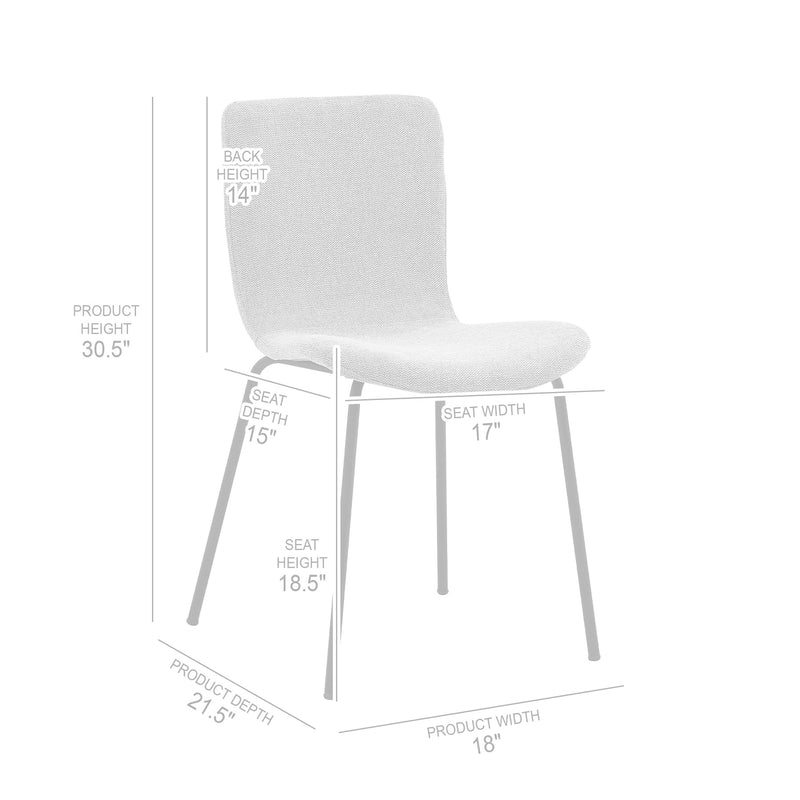 Gillian Modern Light Gray Fabric and Metal Dining Room Chairs - Set of 2 - Furniture City (CA)l