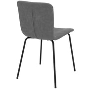 Gillian Modern Dark Gray Faux Leather and Metal Dining Room Chairs - Set of 2 - Furniture City (CA)l