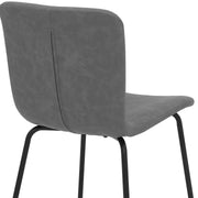 Gillian Modern Dark Gray Faux Leather and Metal Dining Room Chairs - Set of 2 - Furniture City (CA)l
