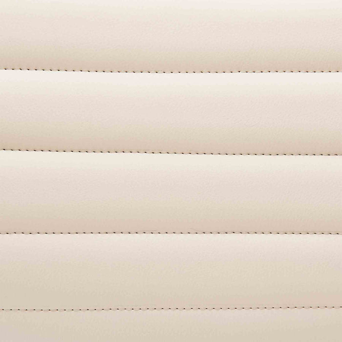 Gionni Adjustable Swivel Cream Faux Leather and Black Wood Bar Stool with Black Base