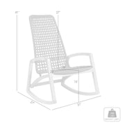 Griffin Outdoor Patio Rocking Chair in Light Eucalyptus Wood and Charcoal Rope - Furniture City (CA)l