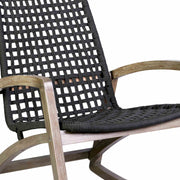 Griffin Outdoor Patio Rocking Chair in Light Eucalyptus Wood and Charcoal Rope - Furniture City (CA)l