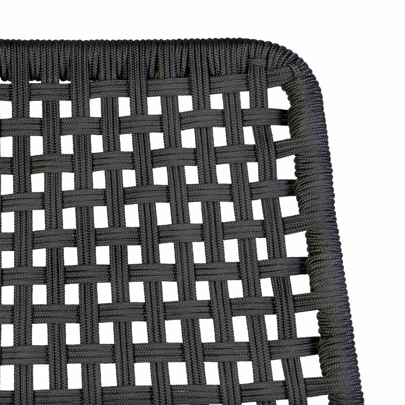 Griffin Outdoor Patio Rocking Chair in Light Eucalyptus Wood and Charcoal Rope - Furniture City (CA)l