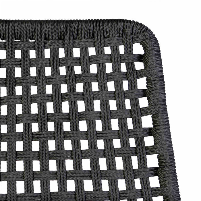 Griffin Outdoor Patio Rocking Chair in Light Eucalyptus Wood and Charcoal Rope