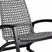Griffin Outdoor Patio Rocking Chair in Dark Eucalyptus Wood and Gray Rope - Furniture City (CA)l