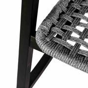 Griffin Outdoor Patio Rocking Chair in Dark Eucalyptus Wood and Gray Rope - Furniture City (CA)l
