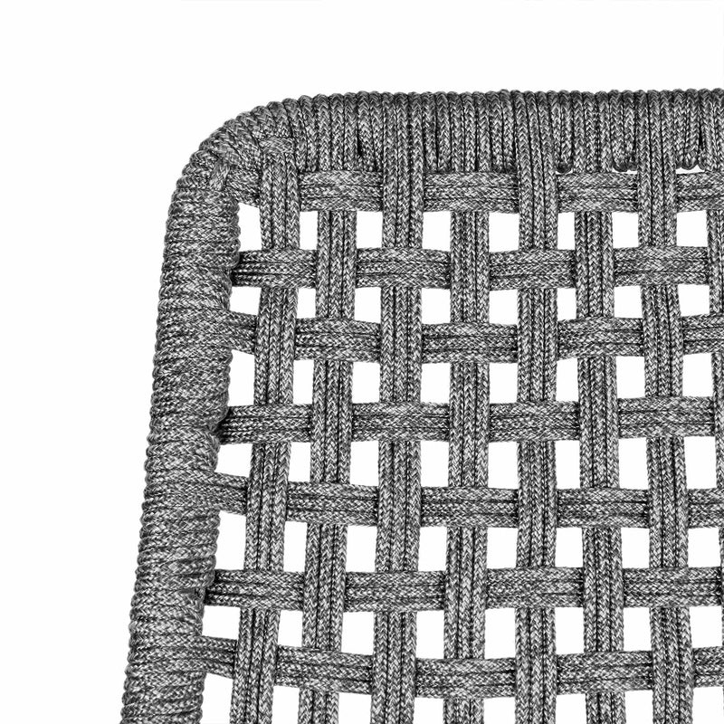 Griffin Outdoor Patio Rocking Chair in Dark Eucalyptus Wood and Gray Rope - Furniture City (CA)l
