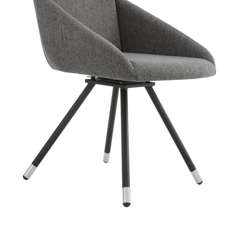 Granada Swivel Gray Fabric Dining Room Chairs - Set of 2 - Furniture City (CA)l
