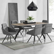 Granada Swivel Gray Fabric Dining Room Chairs - Set of 2 - Furniture City (CA)l