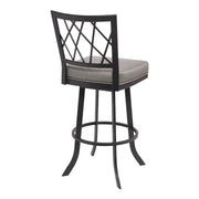 Giselle Contemporary 30" Bar Height Barstool in Matte Black Finish and Vintage Gray Faux Leather - Furniture City (CA)l