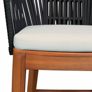 Garnet Outdoor Patio Bar Stool in Natural Acacia Wood and Black Rope - Furniture City (CA)l