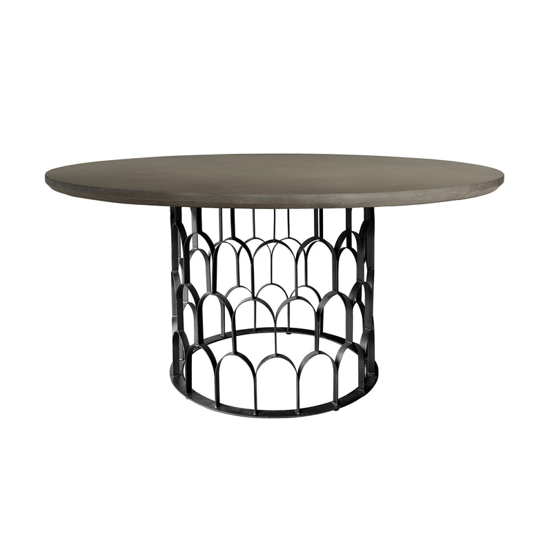 Gatsby Concrete and Metal Round Dining Table - Furniture City (CA)l