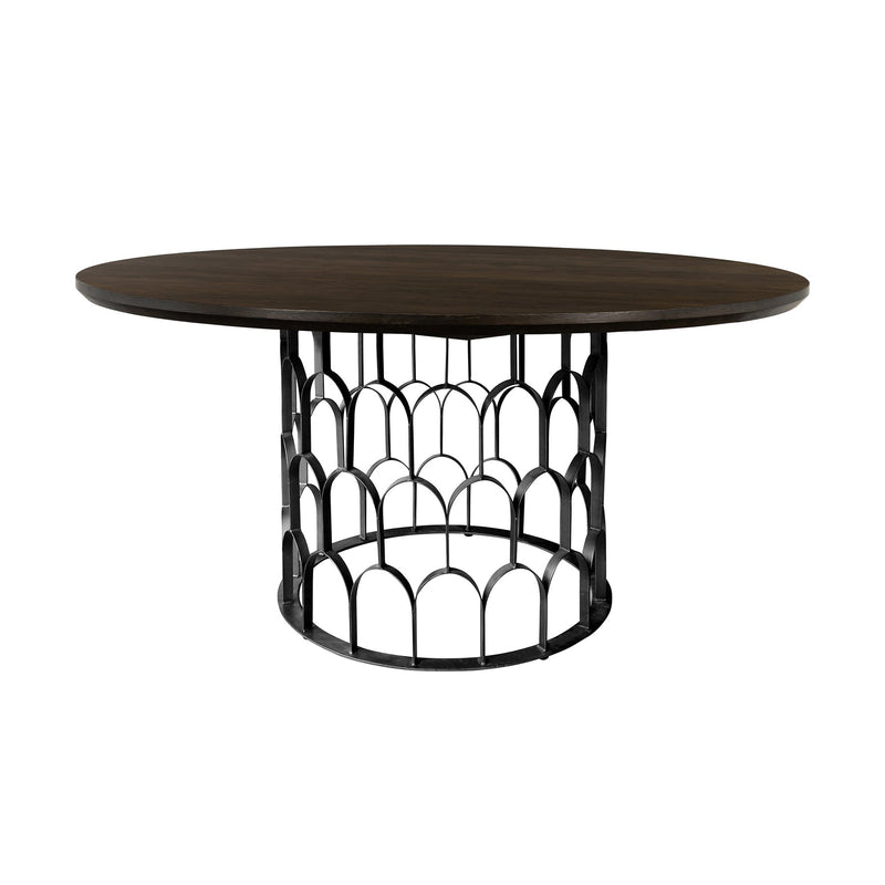 Gatsby Oak and Metal Round Dining Table - Furniture City (CA)l