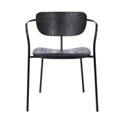 Gavin Steel Side Chair in Black Powder Coating Finish and Black Brushed Wood-Set of 2 - Furniture City (CA)l