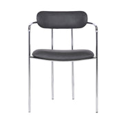 Gwen Contemporary Dining Chair in Chrome Finish with Gray Faux Leather - Set of 2 - Furniture City (CA)l