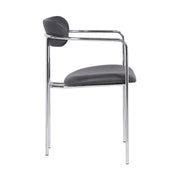 Gwen Contemporary Dining Chair in Chrome Finish with Gray Faux Leather - Set of 2 - Furniture City (CA)l