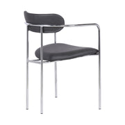 Gwen Contemporary Dining Chair in Chrome Finish with Gray Faux Leather - Set of 2 - Furniture City (CA)l