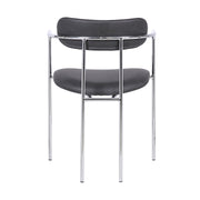 Gwen Contemporary Dining Chair in Chrome Finish with Gray Faux Leather - Set of 2 - Furniture City (CA)l