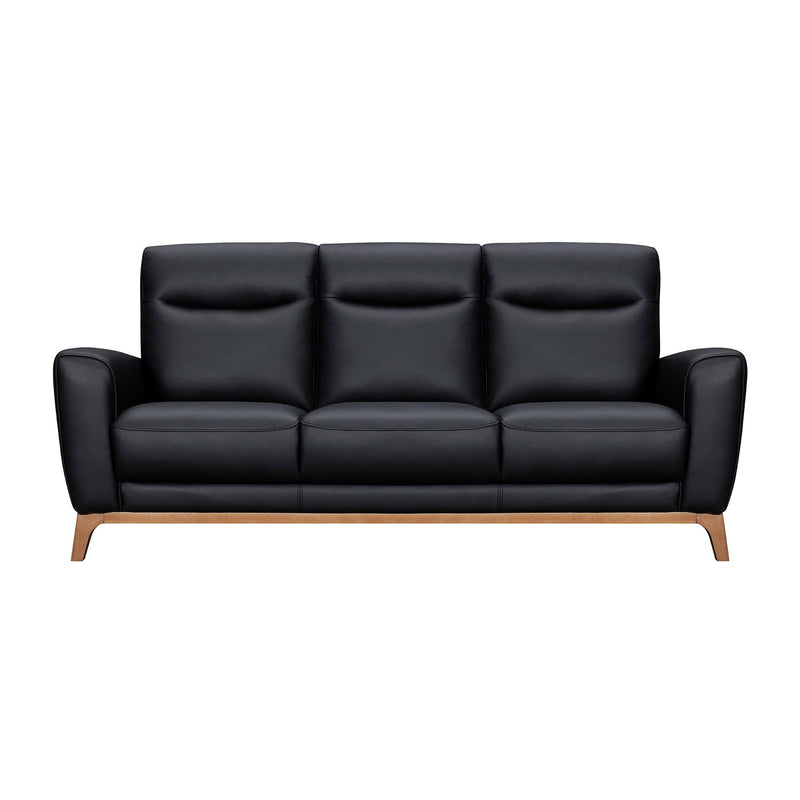 Greyson 83" Black Leather Sofa - Furniture City (CA)l