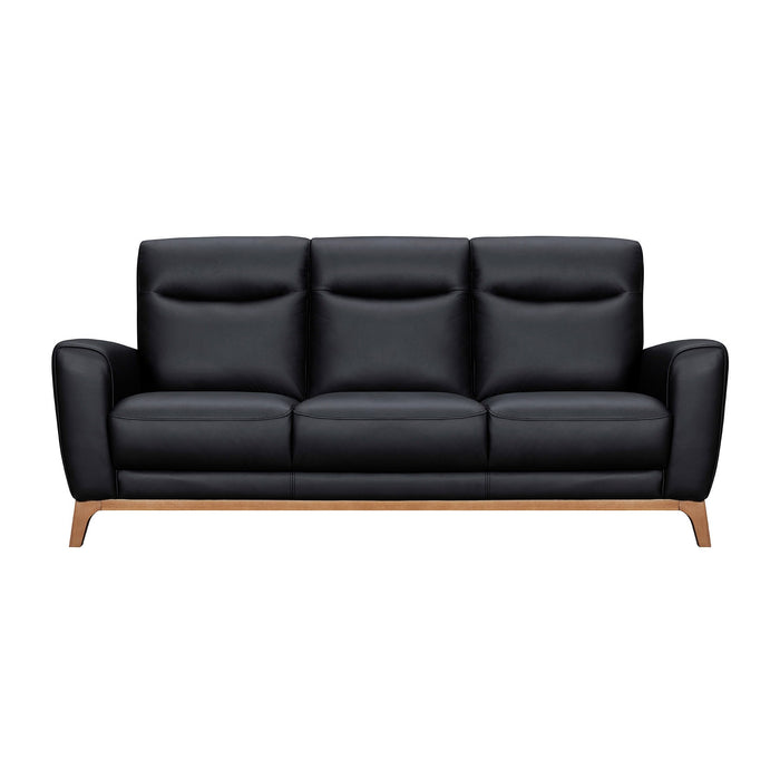 Greyson 83" Black Leather Sofa