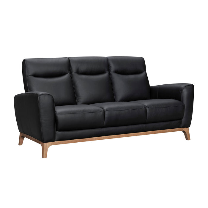 Greyson 83" Black Leather Sofa