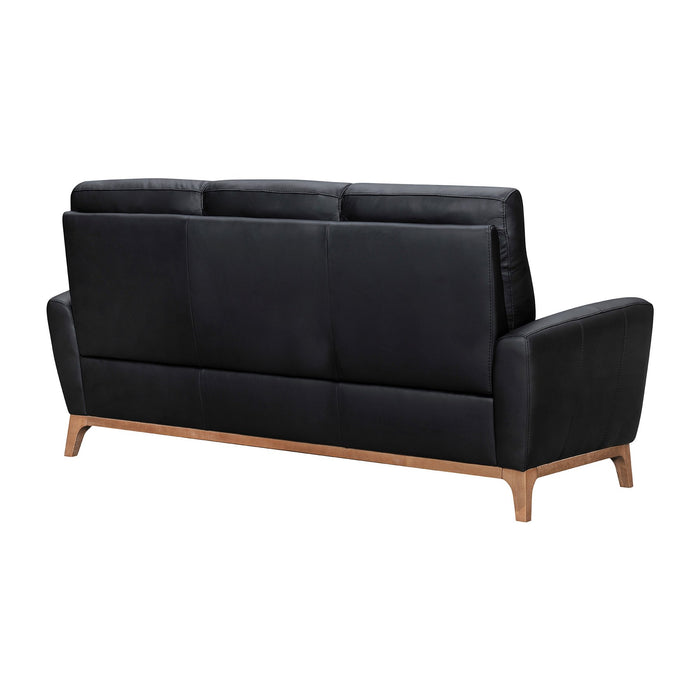 Greyson 83" Black Leather Sofa