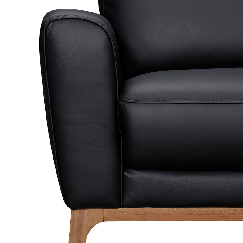 Greyson 83" Black Leather Sofa - Furniture City (CA)l