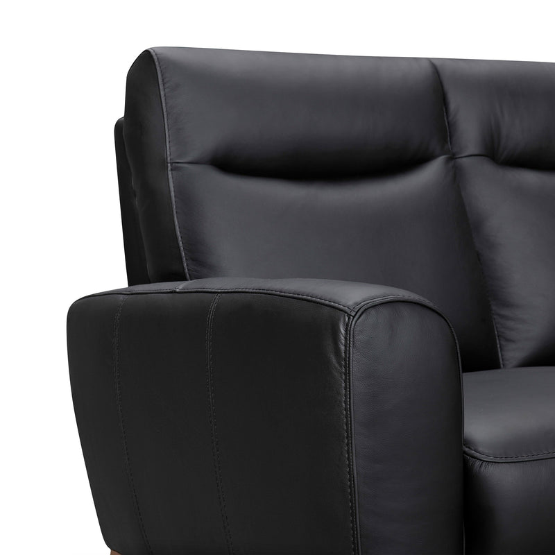 Greyson 83" Black Leather Sofa - Furniture City (CA)l