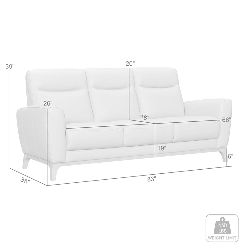 Greyson 83" Black Leather Sofa - Furniture City (CA)l