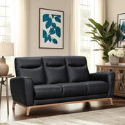 Greyson 83" Black Leather Sofa - Furniture City (CA)l