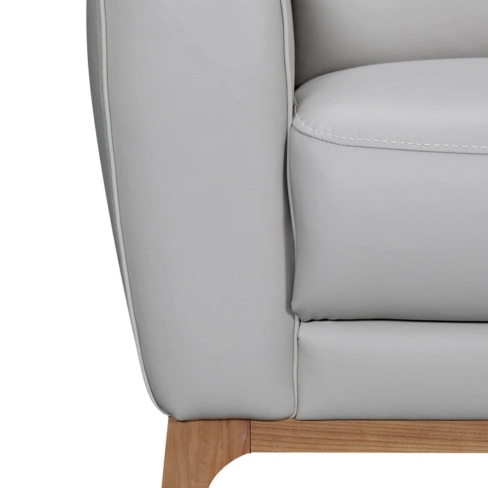 Greyson 83" Dove Gray Leather Sofa