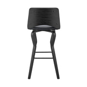 Gerty 30" Swivel Gray Faux Leather and Black Wood Bar Stool - Furniture City (CA)l