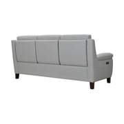 Hayward 82" Dove Gray Genuine Leather Power Reclining Sofa - Furniture City (CA)l