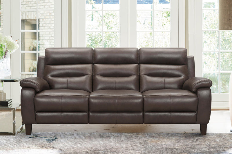 Hayward 82" Espresso Genuine Leather Power Reclining Sofa - Furniture City (CA)l