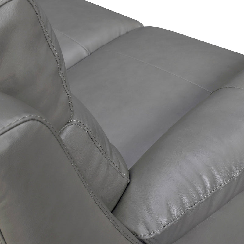 Hayward 82" Dark Gray Genuine Leather Power Reclining Sofa - Furniture City (CA)l