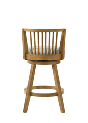 Harper 26 in. Amber Glow Counter Height Rubberwood Swivel Barstool with Ivory Fabric Seat - Furniture City (CA)l